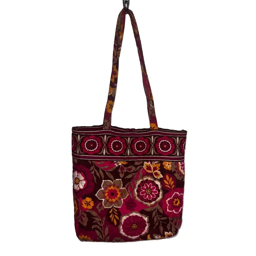 Vera Bradley‎ Tote Toggle Quilted Shoulder Bag Purse Carnaby Floral W13.5xL12.5